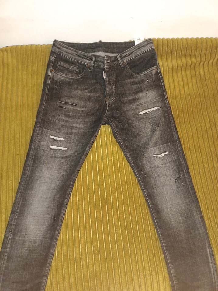 Gri Regular Fit Erkek Kot Pantolon dsquared 31/32 beden pantolon - Görsel 2
