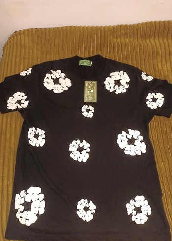 denim teras çiçek baskılı tişört - Görsel 2