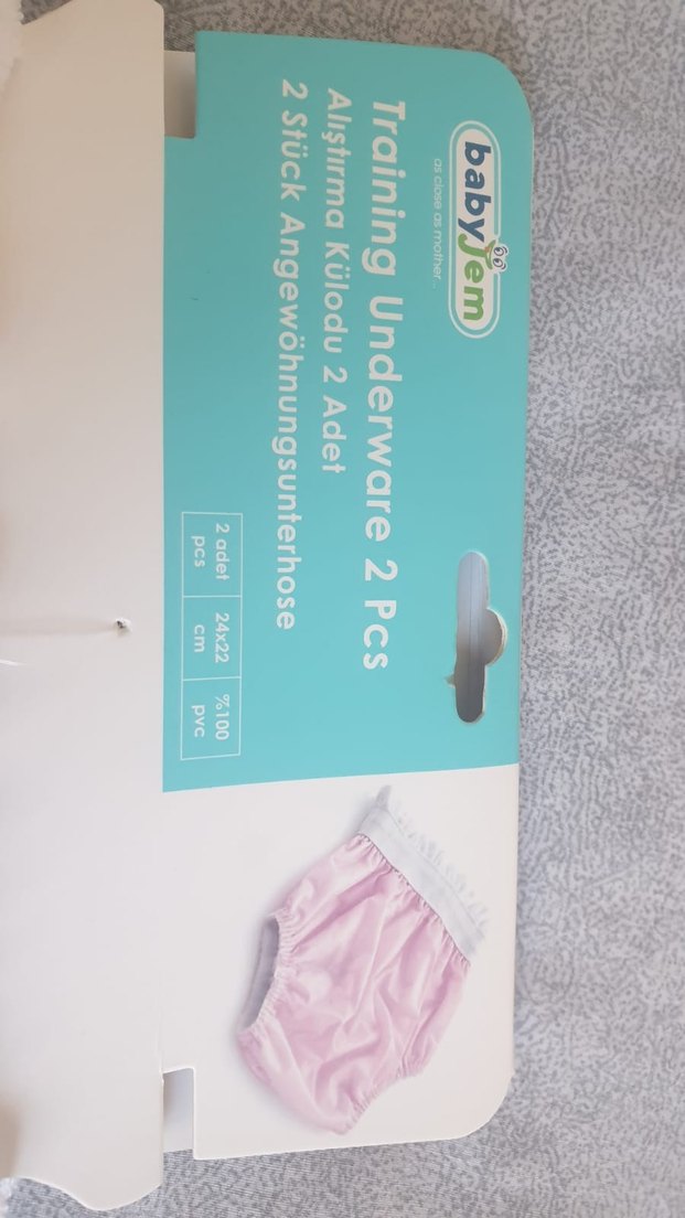 babyJem Pastel Mavi beyaz alıştırma  Külot 2'li - Görsel 2