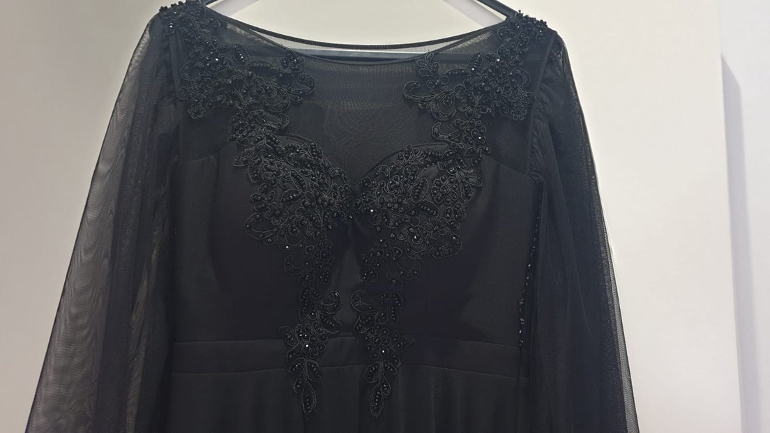 Matrons taş detaylı abiye elbise - Görsel 2