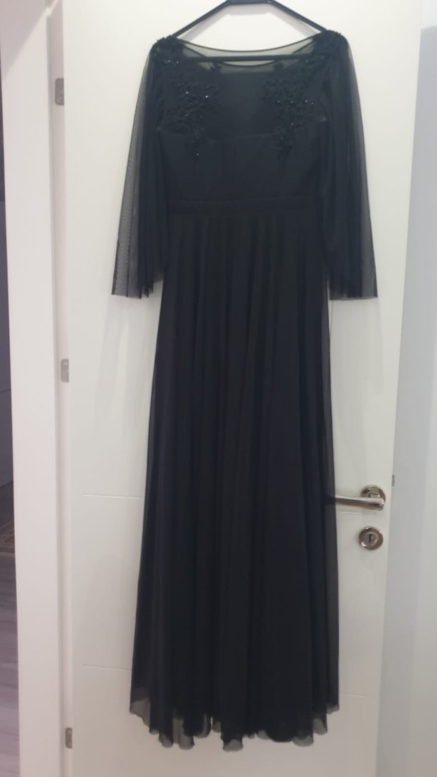 Matrons taş detaylı abiye elbise - Görsel 4