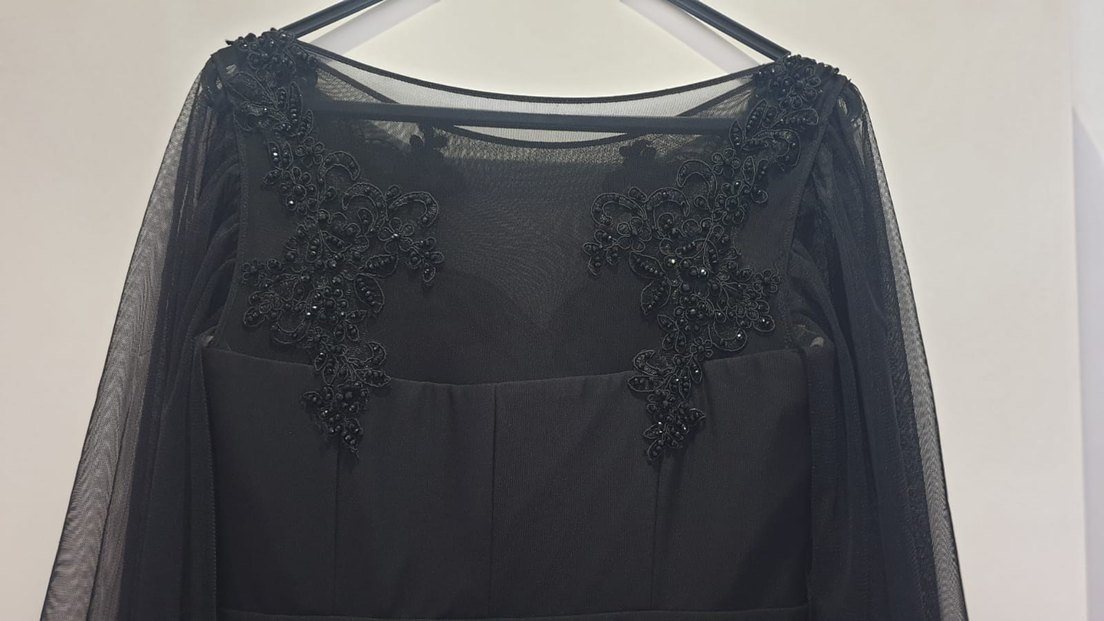 Matrons taş detaylı abiye elbise - Görsel 5