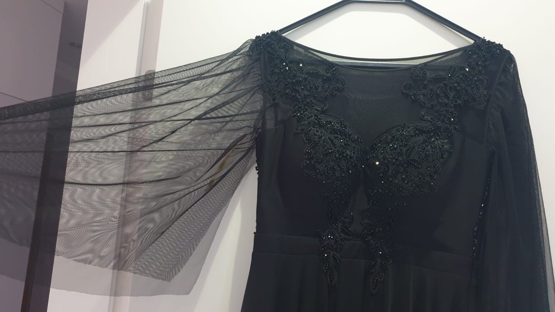 Matrons taş detaylı abiye elbise - Görsel 3