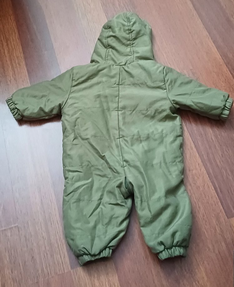 Kapüşonlu Yeşil Bebek Tulumu - Görsel 3