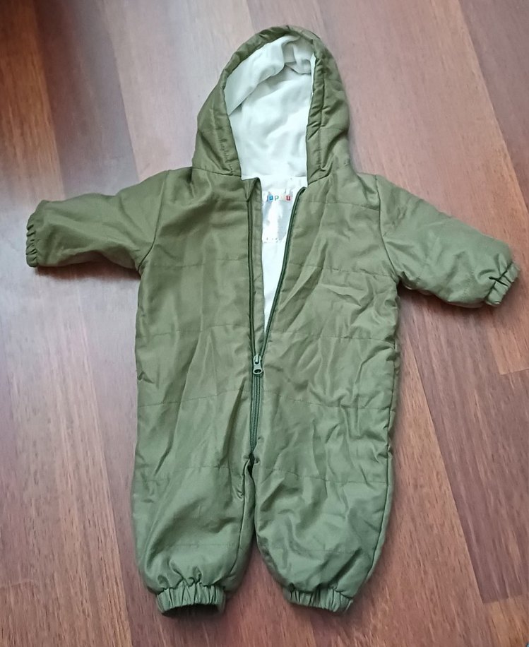 Kapüşonlu Yeşil Bebek Tulumu - Görsel 2