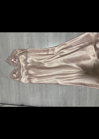 Pierre Cardin Pudra pembesi Parlak Saten İp Askılı Kadın Pijama Takımı