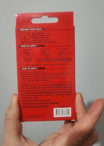 XPSTUDIO Parlak Kırmızı Tırnak Uçları 12'li - Görsel 2