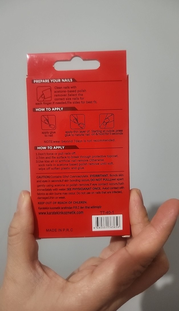 XPSTUDIO Parlak Kırmızı Tırnak Uçları 12'li - Görsel 2