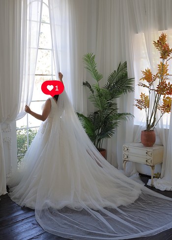 40 Beden Beyaz Strappy Askılı Midi A Kesim Gelinlik