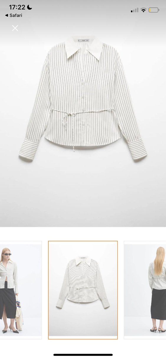 bele oturan çizgili gömlek - Görsel 2