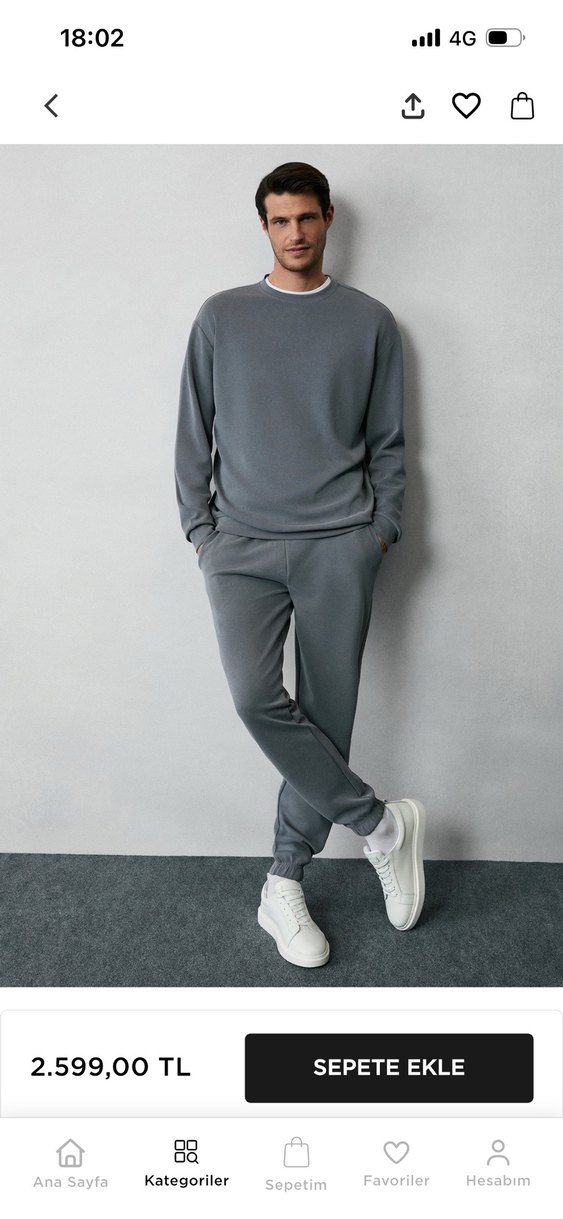 Gri Erkek Jogger Eşofman Takım - Görsel 2