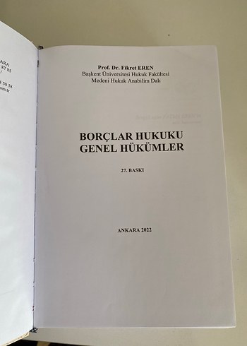 Borçlar Hukuku Genel Hükümler Kitabı