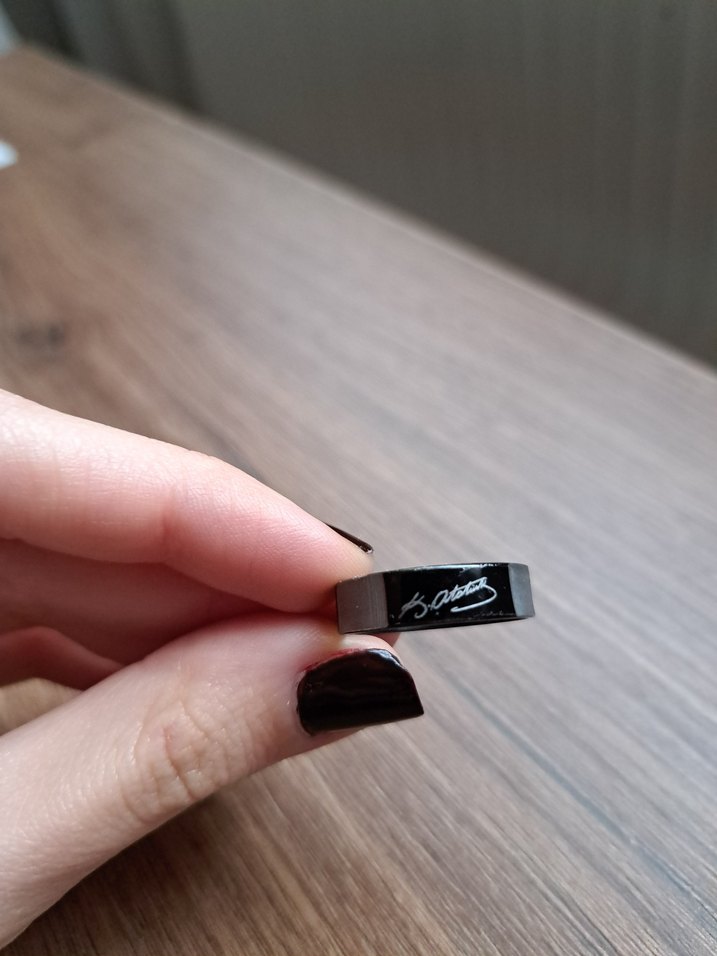 Siyah Atatürk İmzalı Yüzük - Görsel 2