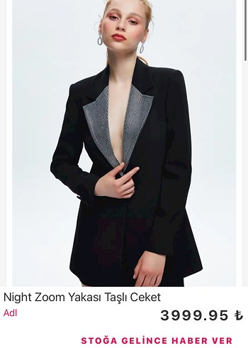 Adl Siyah Kadın Blazer Ceket - Görsel 2