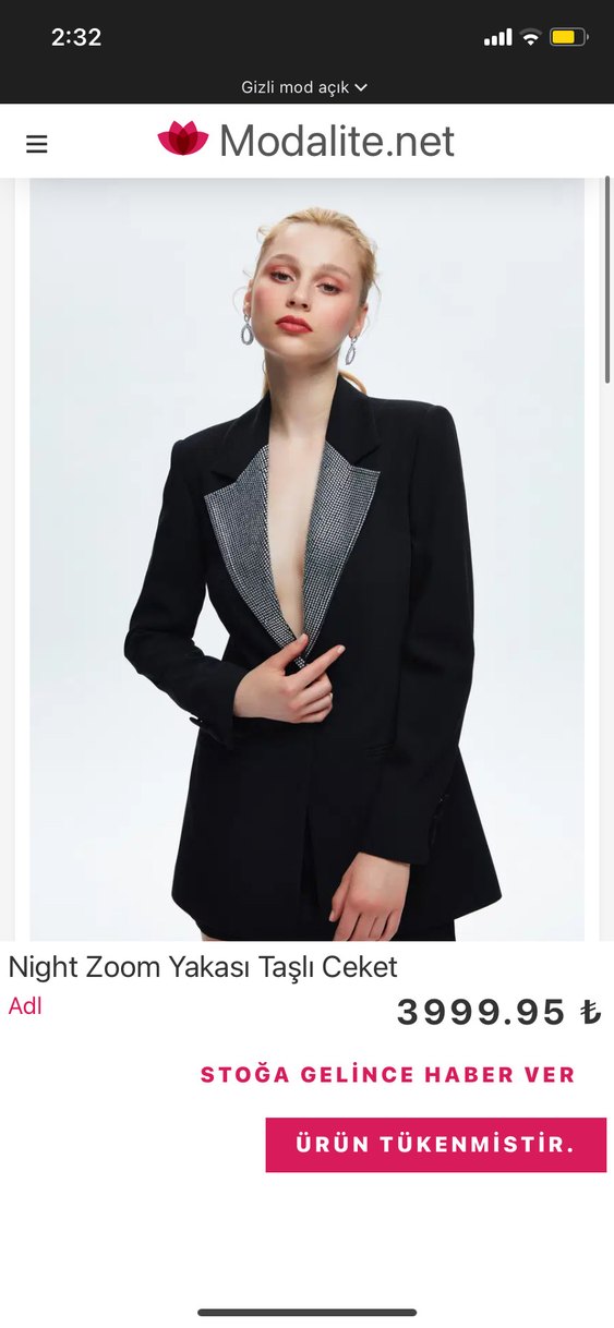 Adl Siyah Kadın Blazer Ceket - Görsel 2