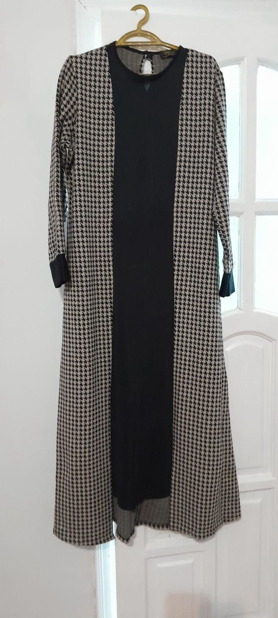 Gri Uzun ikili elbise Ceketi Pilili Detaylı - Görsel 3