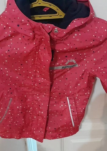 Kız Çocuk Pembe Fermuarlı Yağmurluk - Görsel 2