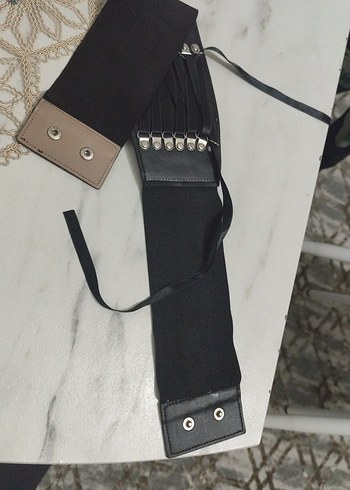 Siyah Deri Gotik Kemer - Görsel 2