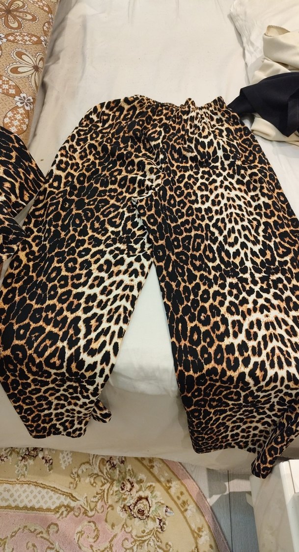 Leopar Desenli Kadın Kimono takım - Görsel 3