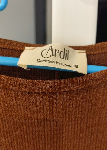 Drapeli Kahverengi Uzun Kadın Elbise - Görsel 3