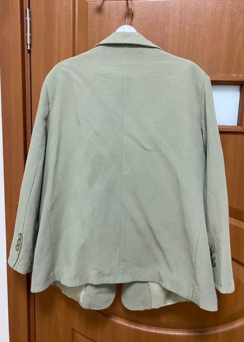 universal Beden Yeşil Keten Kadın Blazer Ceket
