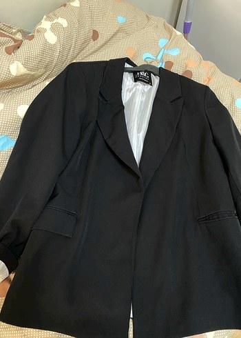 xl Beden Siyah Kadın Düğmeli Ofis Blazeri