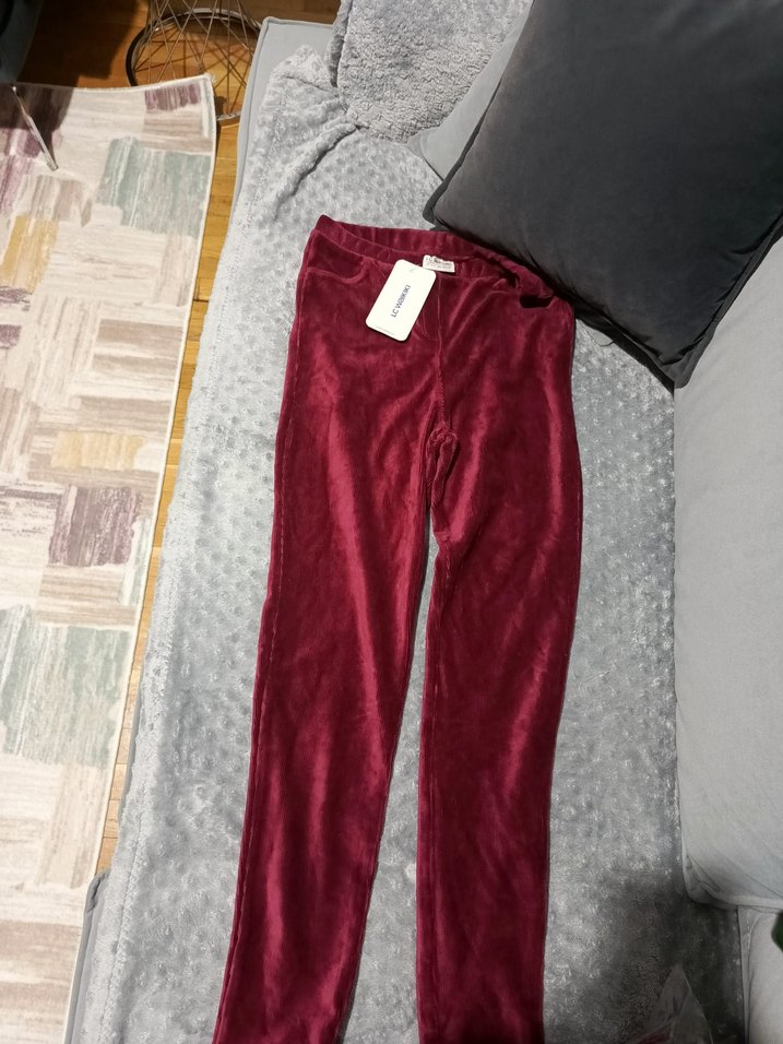 Bordo Kadife Kız Tayt - Görsel 2