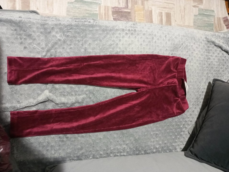 Bordo Kadife Kız Tayt - Görsel 2