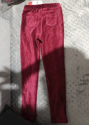 Bordo çocuk Midi Kadife Pantolon - Görsel 2