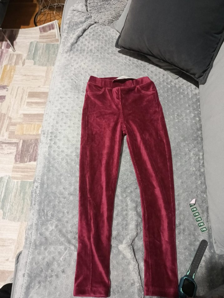 Bordo çocuk Midi Kadife Pantolon - Görsel 3