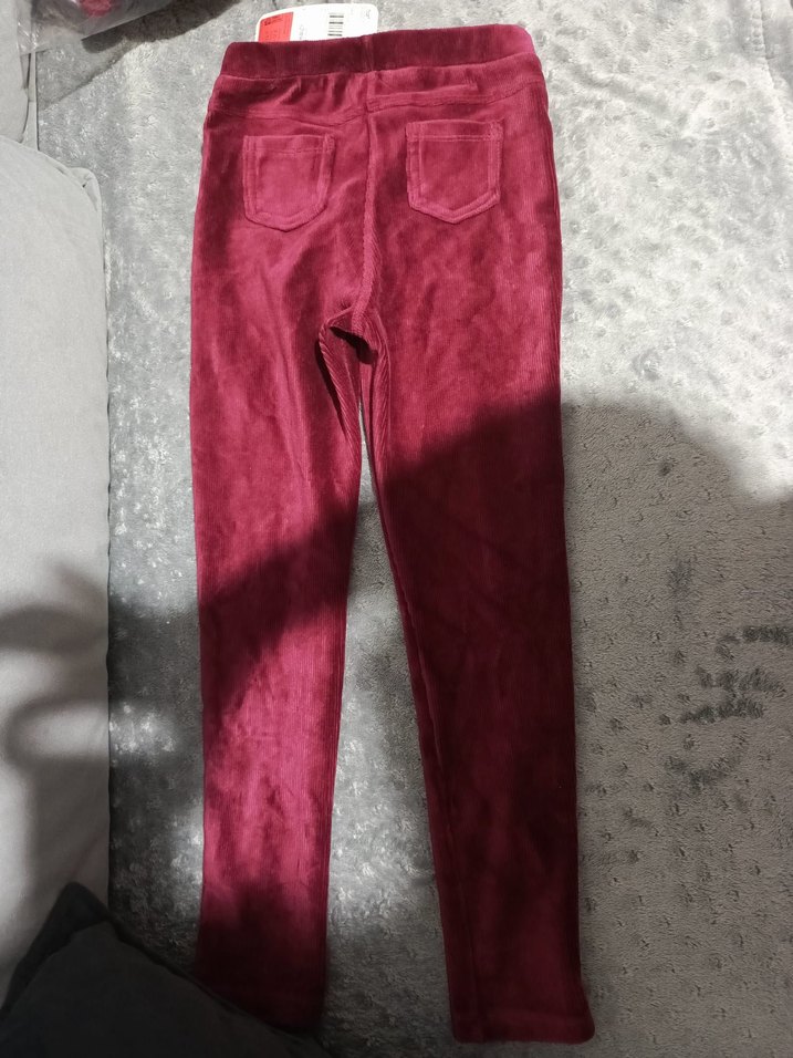 Bordo çocuk Midi Kadife Pantolon - Görsel 2