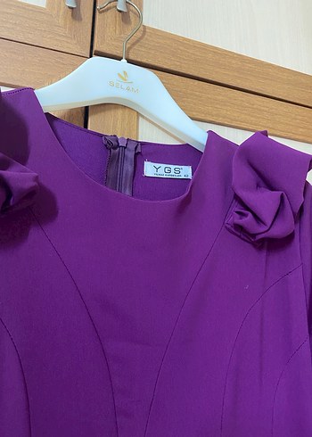 Mor Uzun Kollu Salaş Kadın Elbise - Görsel 2