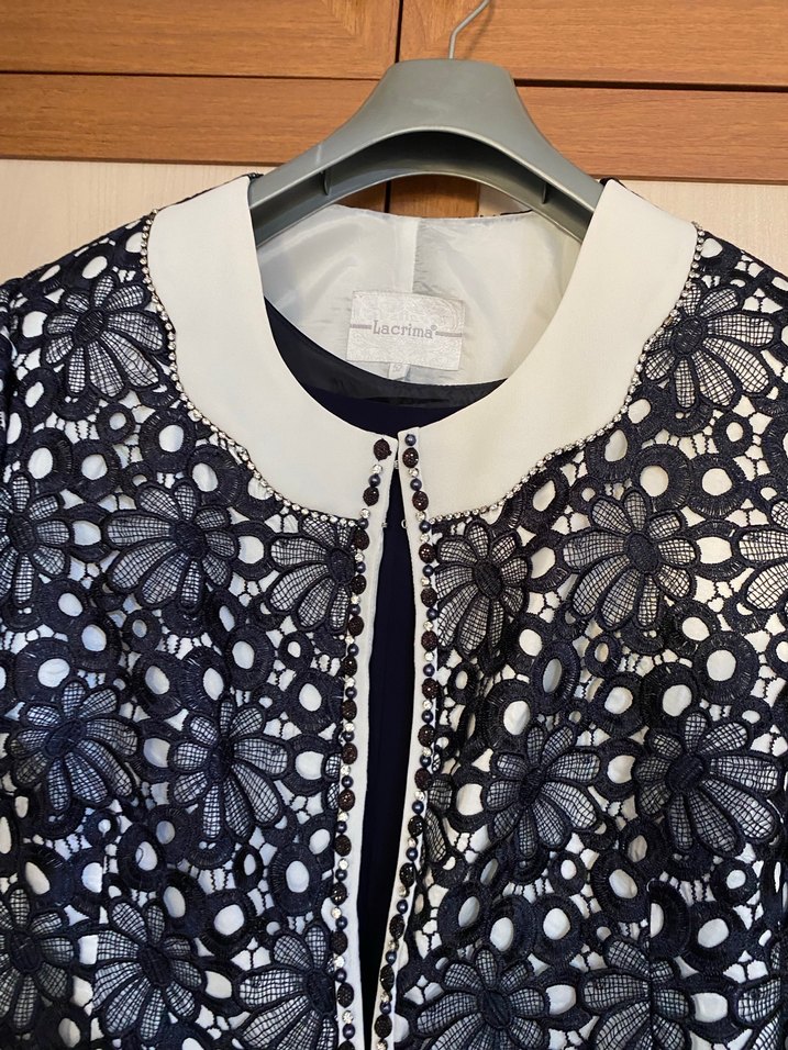 Dantel İşlemeli Kısa Beyaz Kadın Ceket - Görsel 4