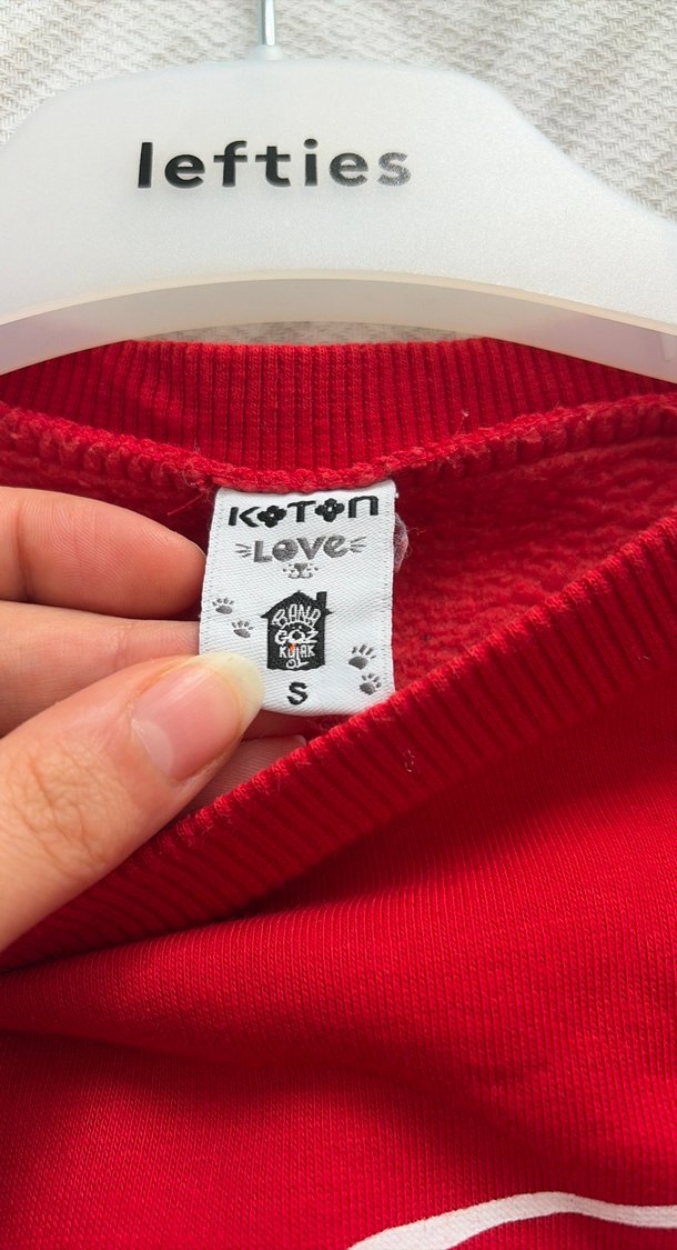 Kırmızı Baskılı Kadın Sweatshirt - Görsel 3