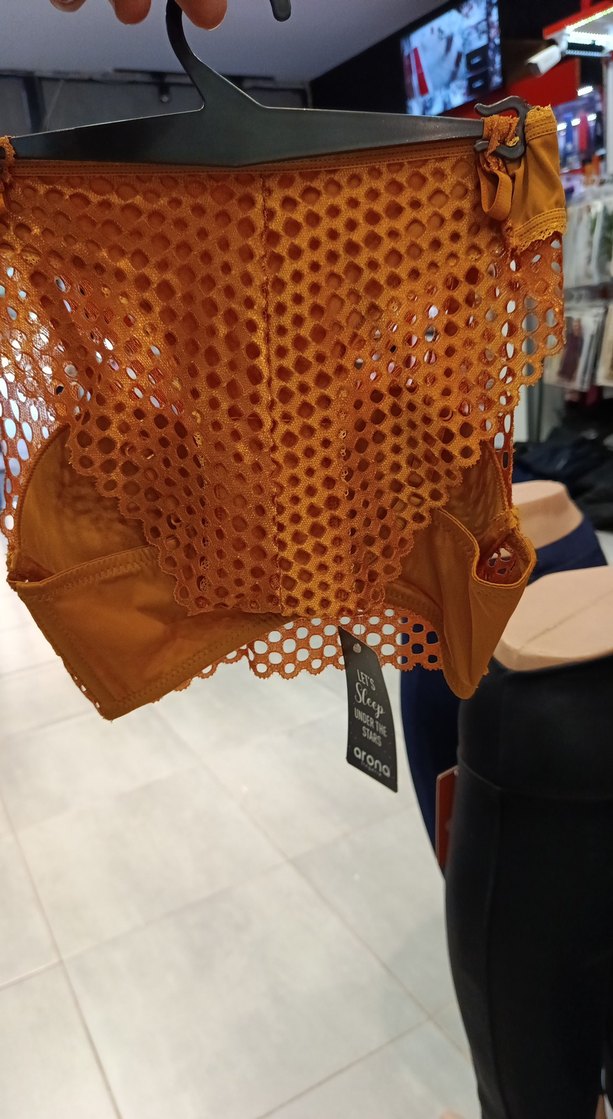 Parlak Turuncu Bohem Tarzı Örgü Büstiyer 75 beden hafif dolgulu - Görsel 2