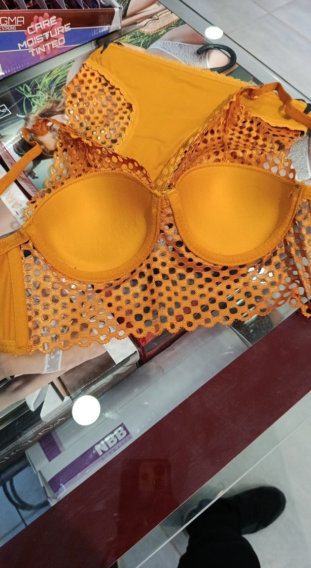 Parlak Turuncu Bohem Tarzı Örgü Büstiyer 75 beden hafif dolgulu - Görsel 5