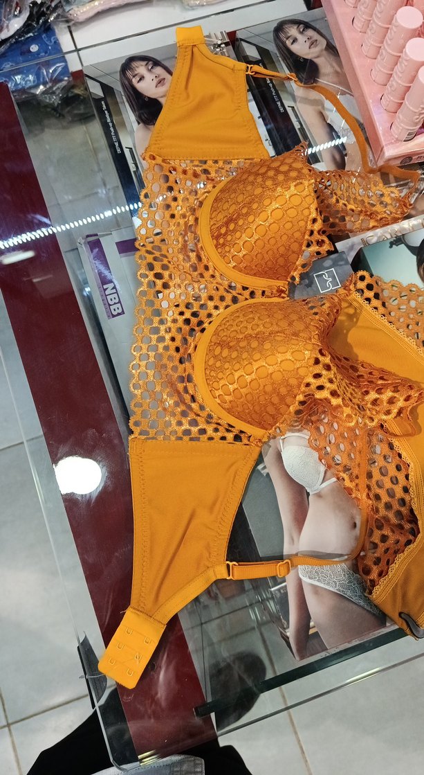 Parlak Turuncu Bohem Tarzı Örgü Büstiyer 75 beden hafif dolgulu - Görsel 4