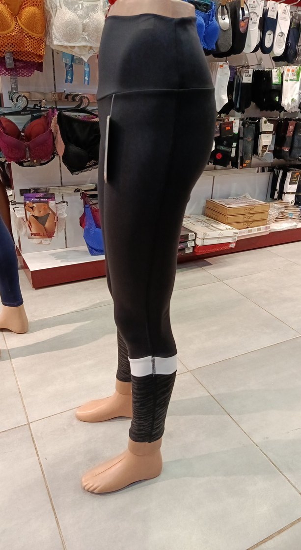 Siyah Gri Baskılı Kadın Spor Tayt - Görsel 2