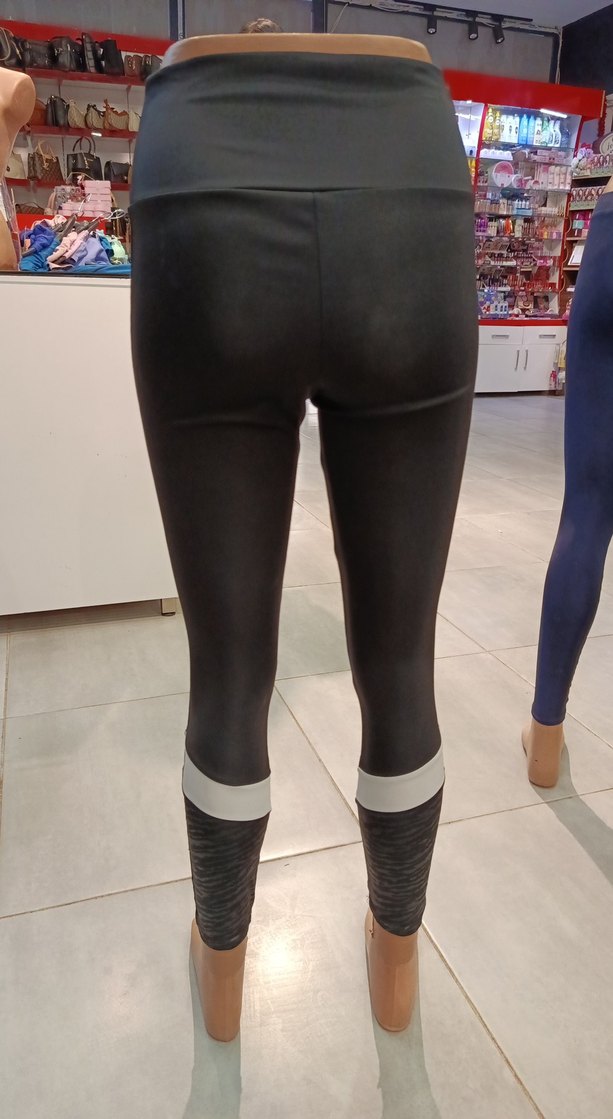 Siyah Gri Baskılı Kadın Spor Tayt - Görsel 3