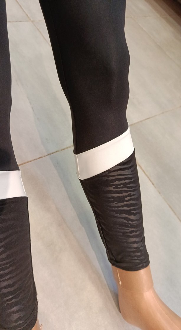 Siyah Gri Baskılı Kadın Spor Tayt - Görsel 5