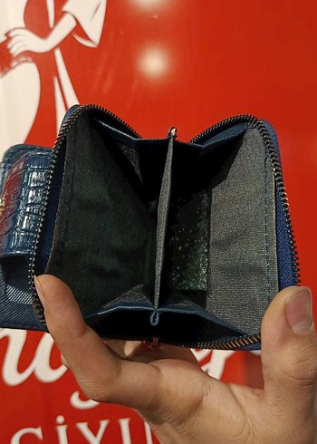 koyu lacivert Deri Kadın Cüzdanı - Görsel 5