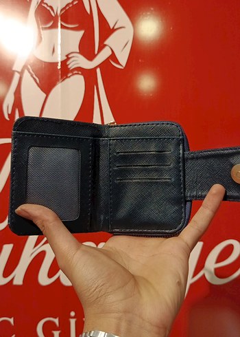 koyu lacivert Deri Kadın Cüzdanı - Görsel 4