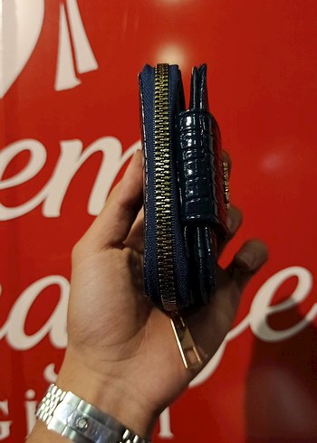 koyu lacivert Deri Kadın Cüzdanı - Görsel 3