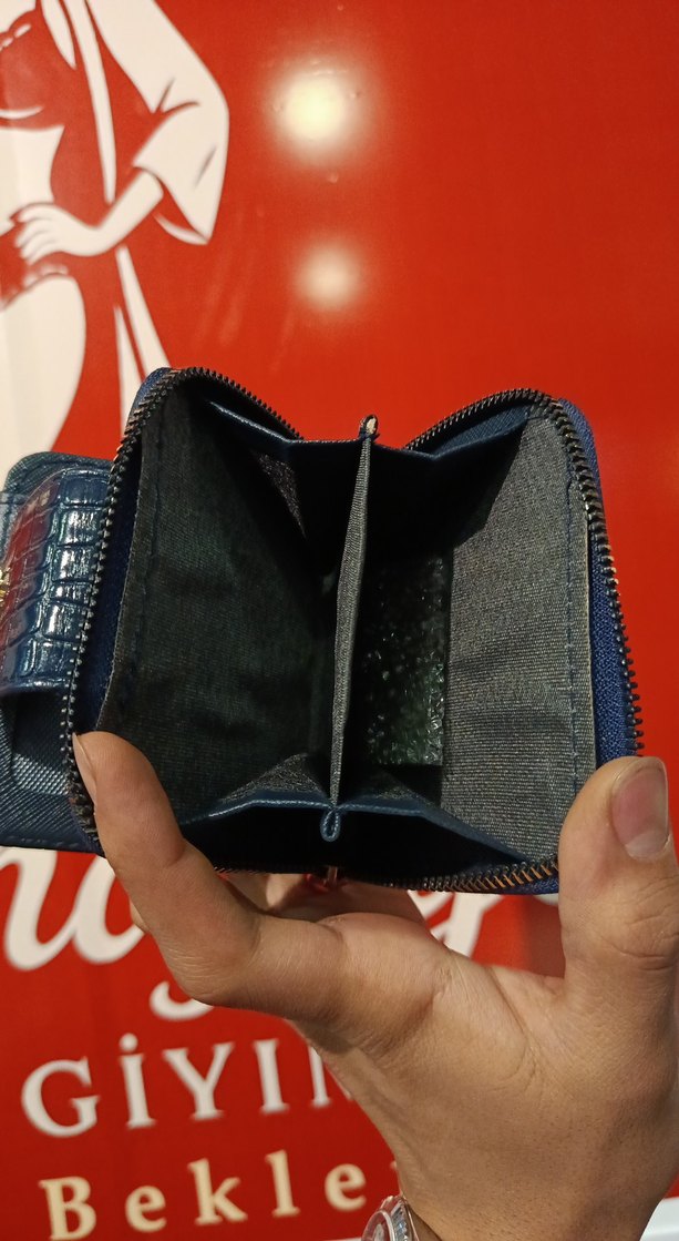 koyu lacivert Deri Kadın Cüzdanı - Görsel 5