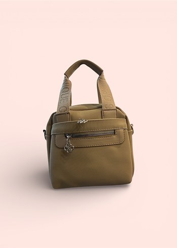 Bej Deri Fermuarlı Kadın Çanta - Görsel 2