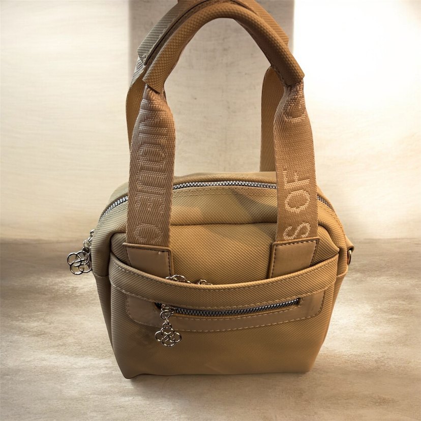 Bej Deri Fermuarlı Kadın Çanta - Görsel 3