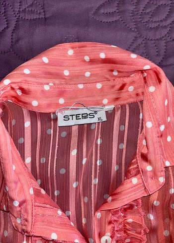 Pembe Fırfırlı Bohem Kadın Gömlek - Görsel 3