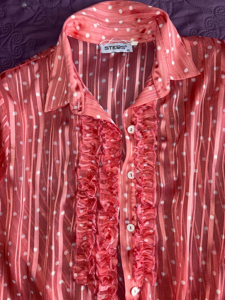 Pembe Fırfırlı Bohem Kadın Gömlek - Görsel 2