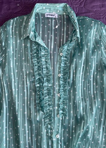 Kadın Turkuaz Uzun Kollu Gömlek - Görsel 2