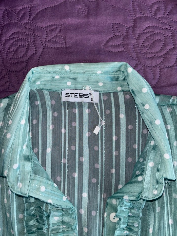 Kadın Turkuaz Uzun Kollu Gömlek - Görsel 3